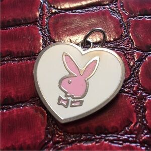Vintage pink Playboy heart pendant for necklace